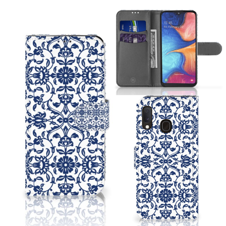 Samsung Galaxy A20e Hoesje Flower Blue