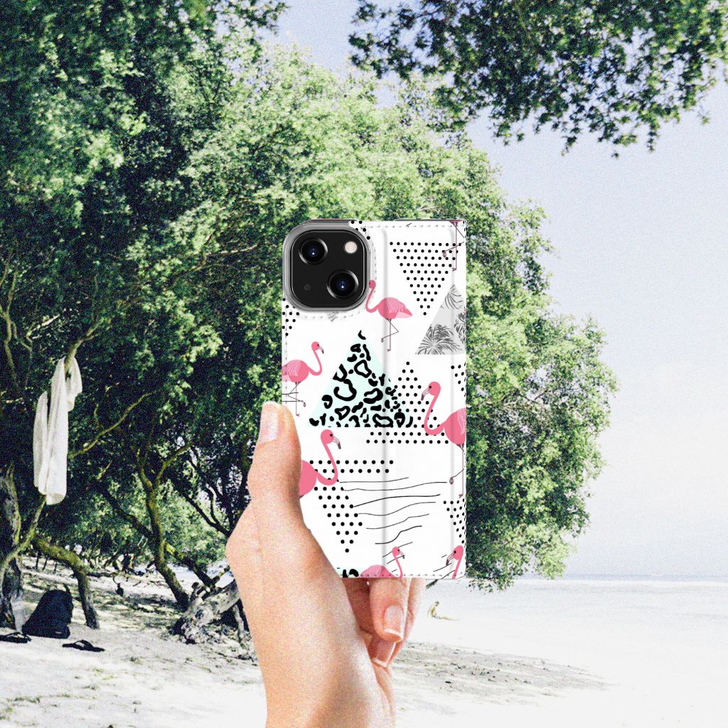 iPhone 14 Hoesje maken Flamingo Triangle