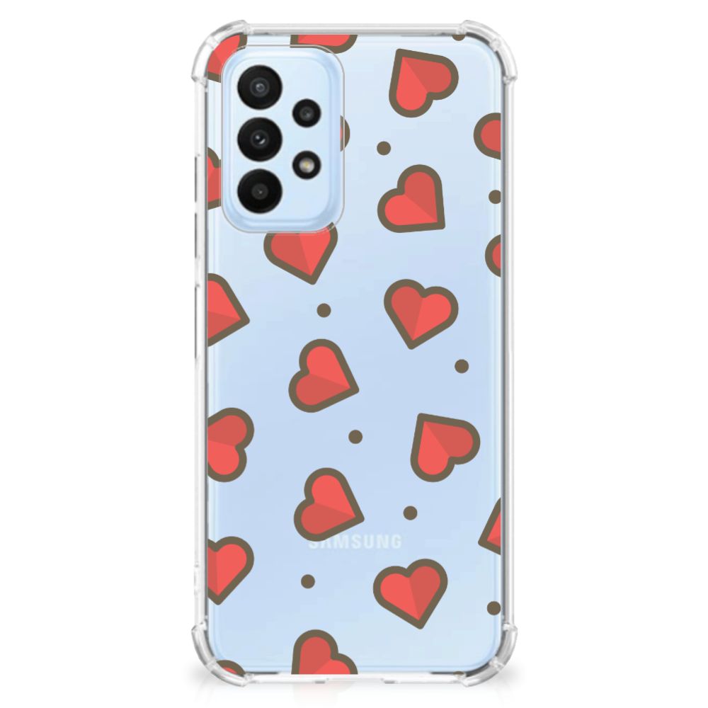 Samsung Galaxy A23 Doorzichtige Silicone Hoesje Hearts - B2C Telecom
