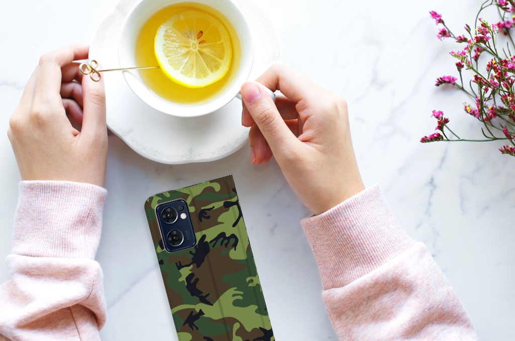OPPO Find X5 Lite | Reno7 5G Hoesje met Magneet Army Dark - B2C Telecom