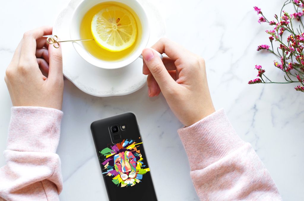 Samsung Galaxy J6 2018 Telefoonhoesje met Naam Lion Color