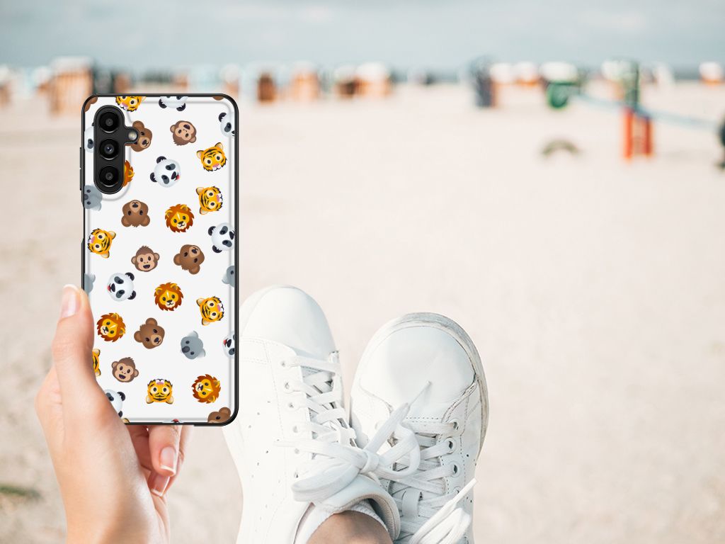 Back Case voor Samsung Galaxy A14 5G Dieren Emojis met schattige dieren emojis op een hand met sneakers