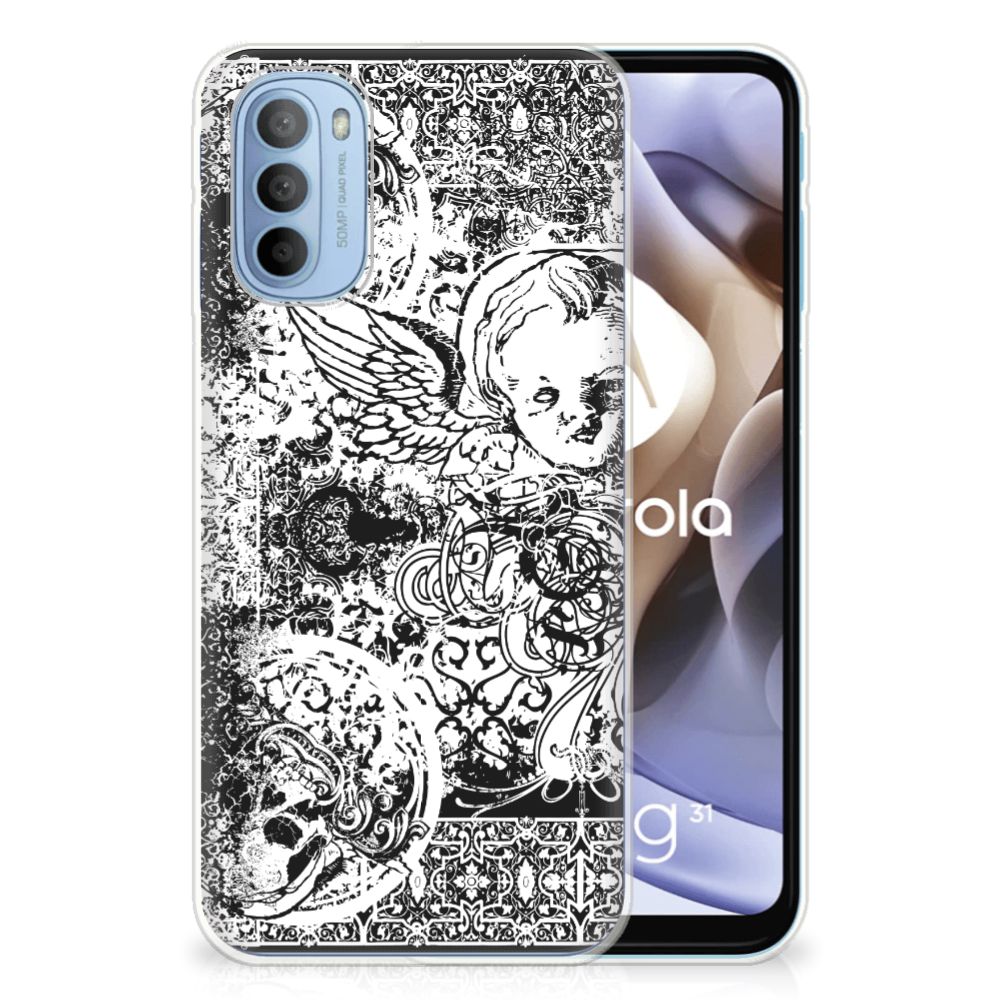 Silicone Back Case Motorola Moto G31 | G41 Skulls Angel B2C Telecom