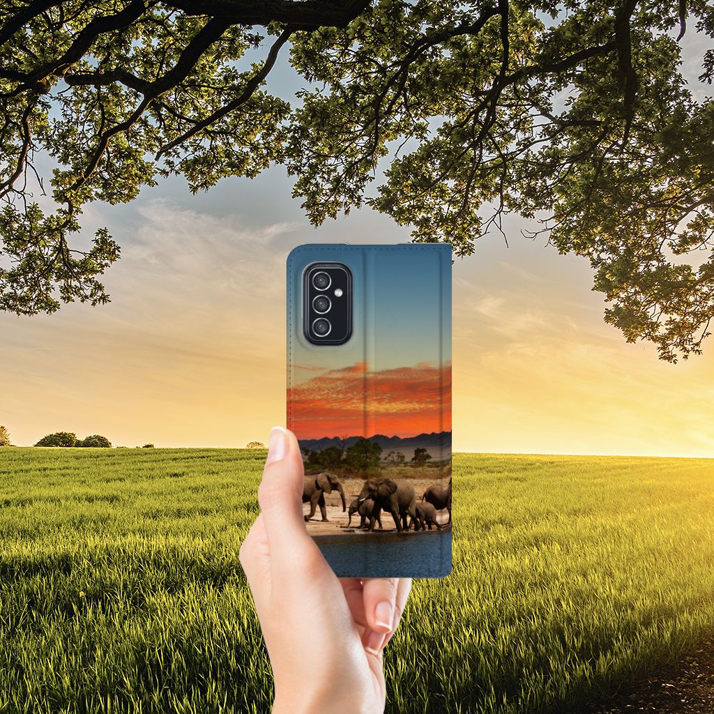 Samsung Galaxy M52 Hoesje maken Olifanten - B2C Telecom