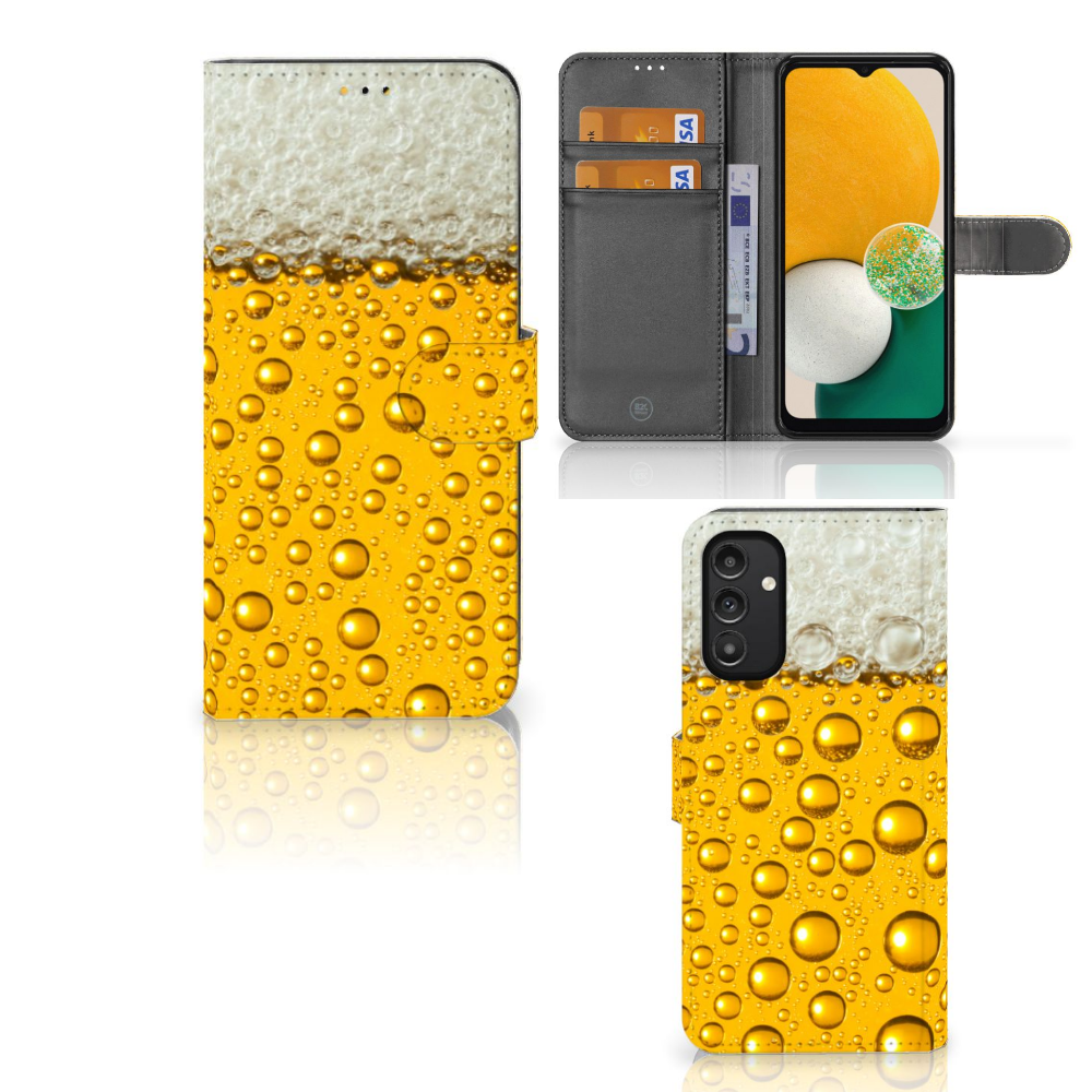 Samsung Galaxy A14 5G Book Cover Bier met bierprint en protection voor de telefoon.