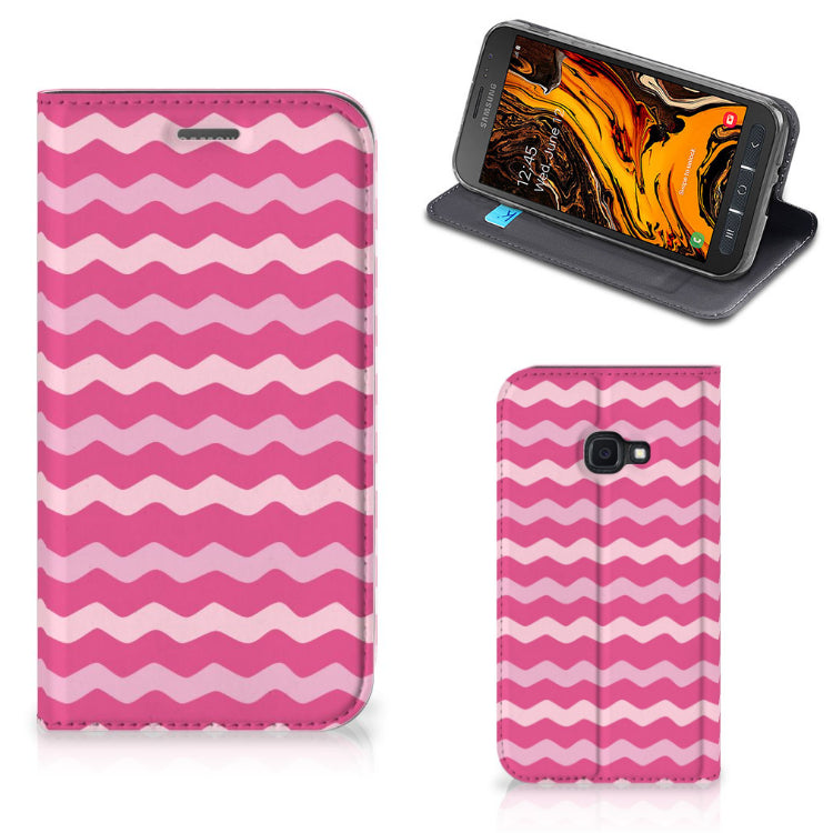 Samsung Galaxy Xcover 4s Hoesje met Magneet Waves Pink