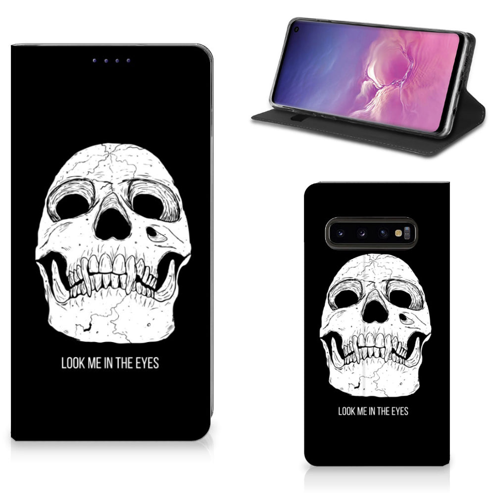 Mobiel BookCase Samsung Galaxy S10 Skull Eyes
