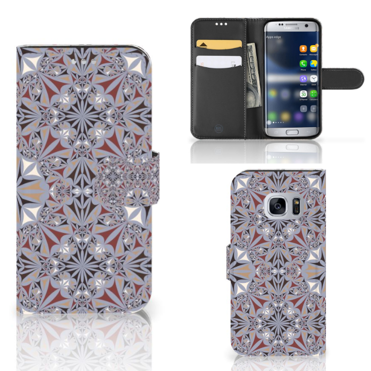 Samsung Galaxy S7 Bookcase Flower Tiles