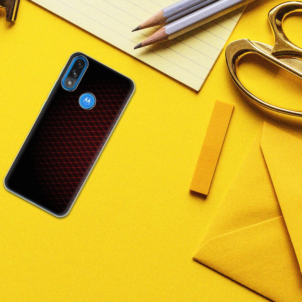 Motorola Moto E7/E7i Power TPU bumper Geruit Rood B2C Telecom