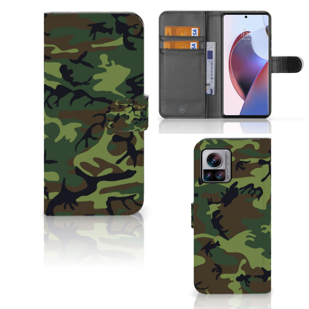 Motorola Edge 30 Ultra Telefoon Hoesje Army Dark