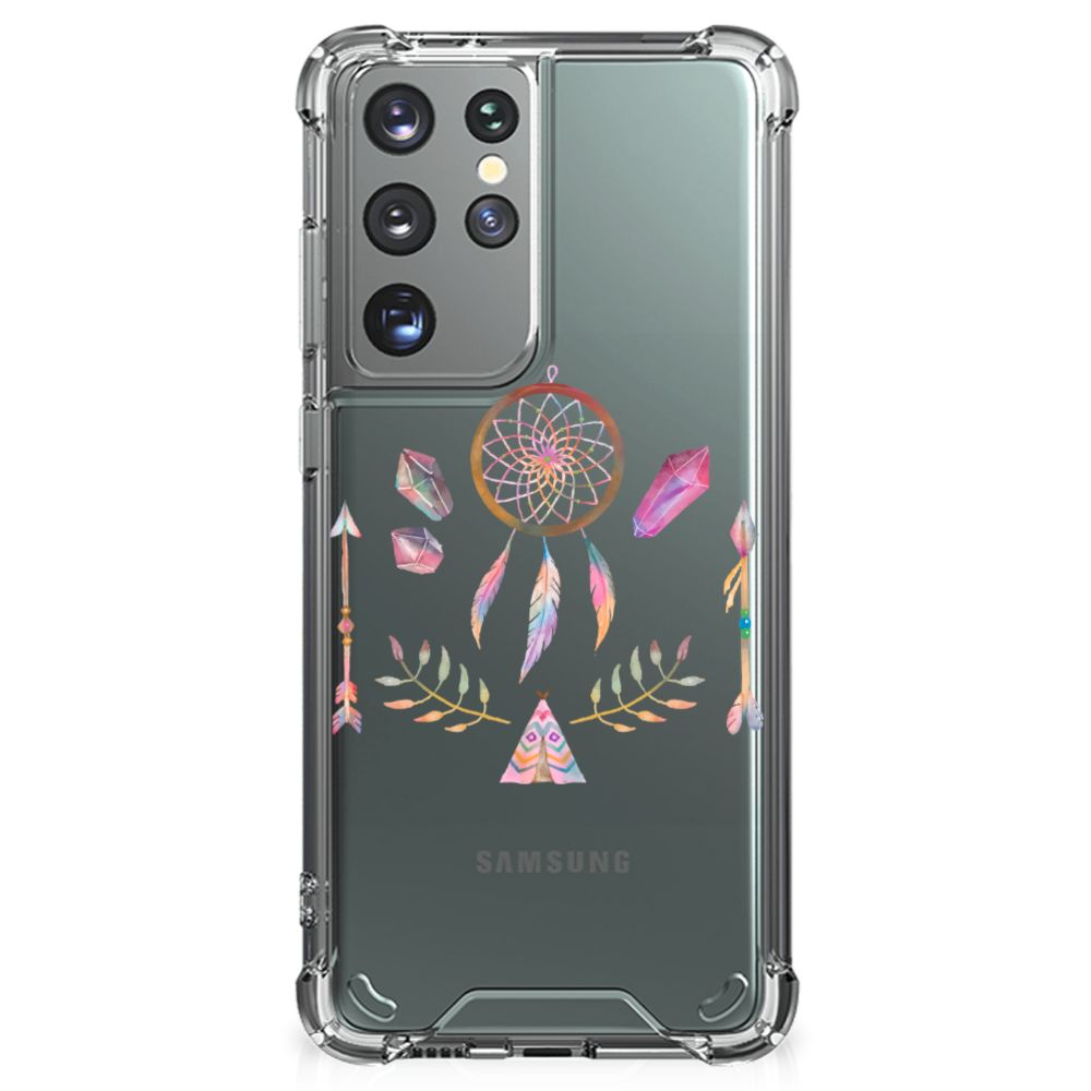 Samsung Galaxy S21 Ultra Stevig Bumper Hoesje Boho Dreamcatcher B2C Telecom