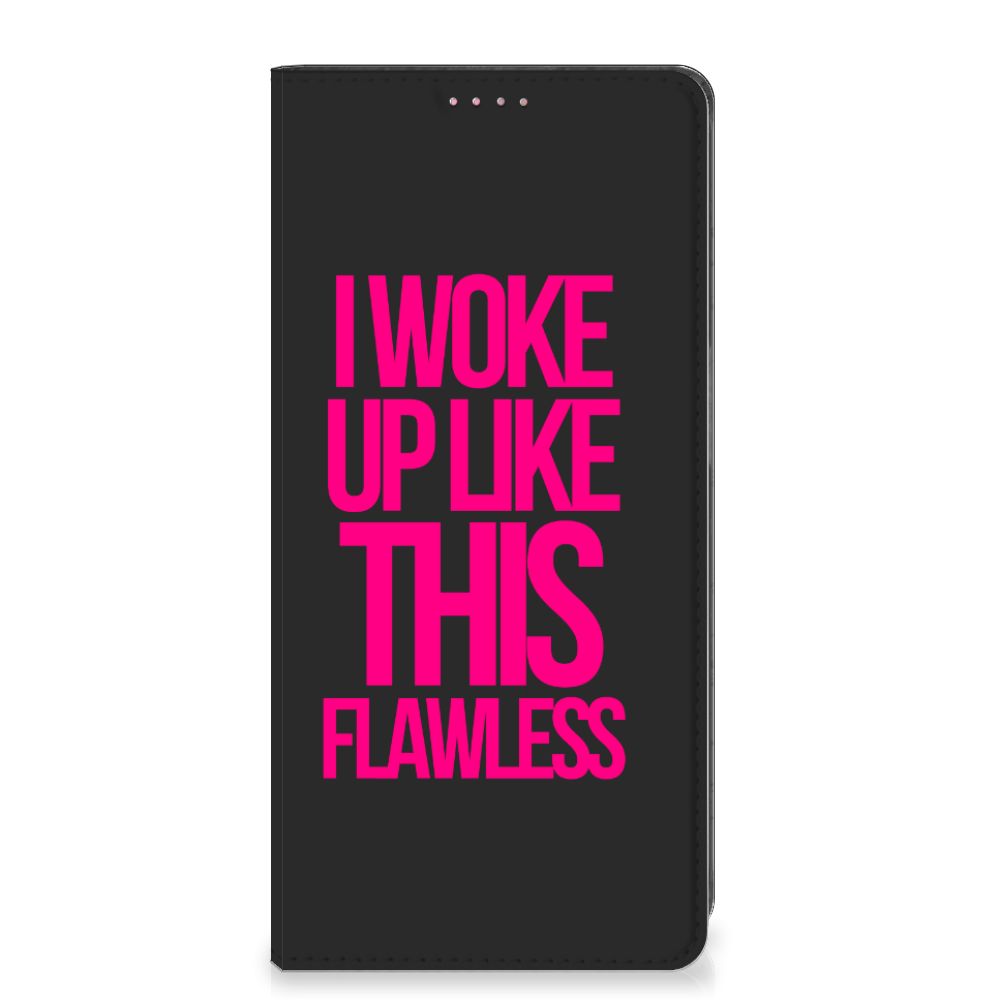 OPPO A54 5G | A74 5G | A93 5G Hoesje met tekst Woke Up - Origineel Cadeau Zelf Maken - B2C Telecom