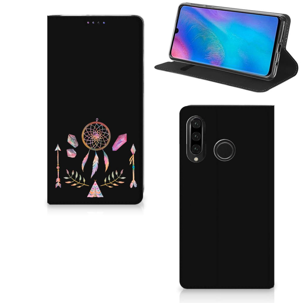 Huawei P30 Lite New Edition Magnet Case Boho Dreamcatcher