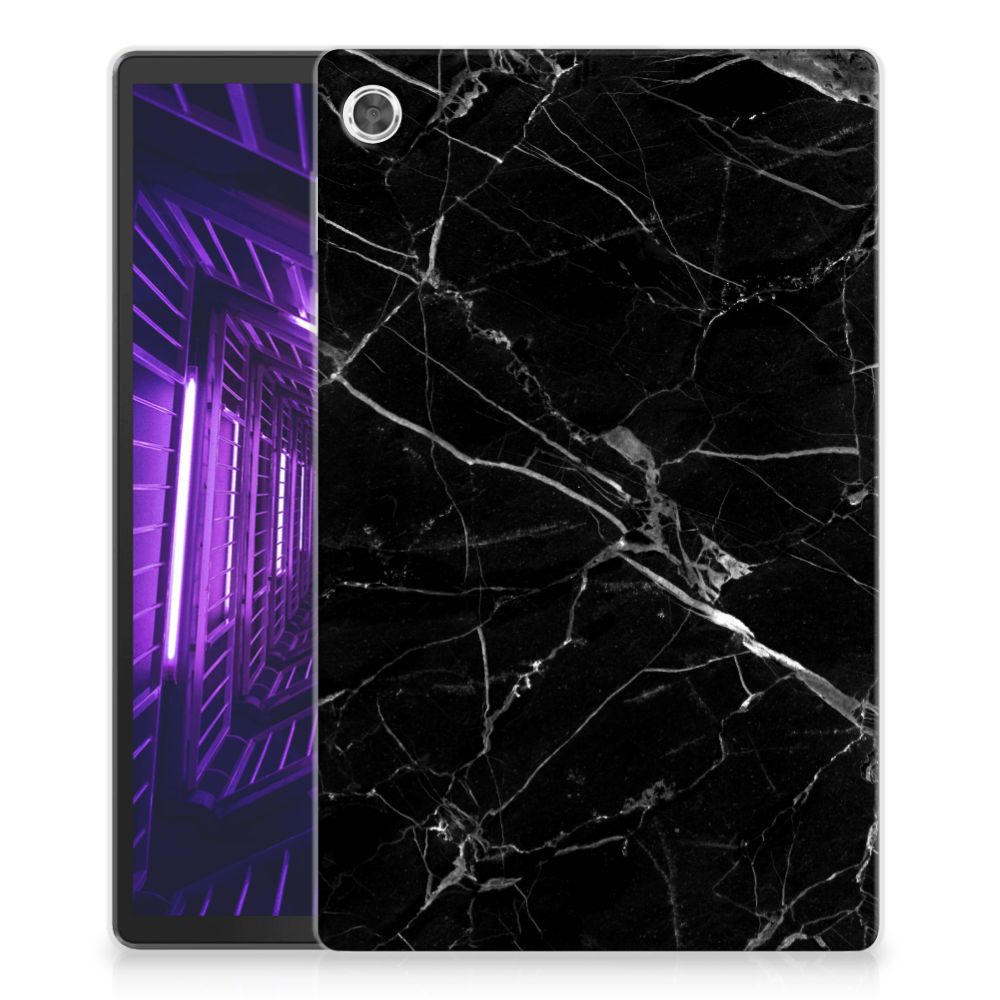 Lenovo Tab M10 Plus Tablet Back Cover Marmer Zwart - Origineel Cadeau Vader