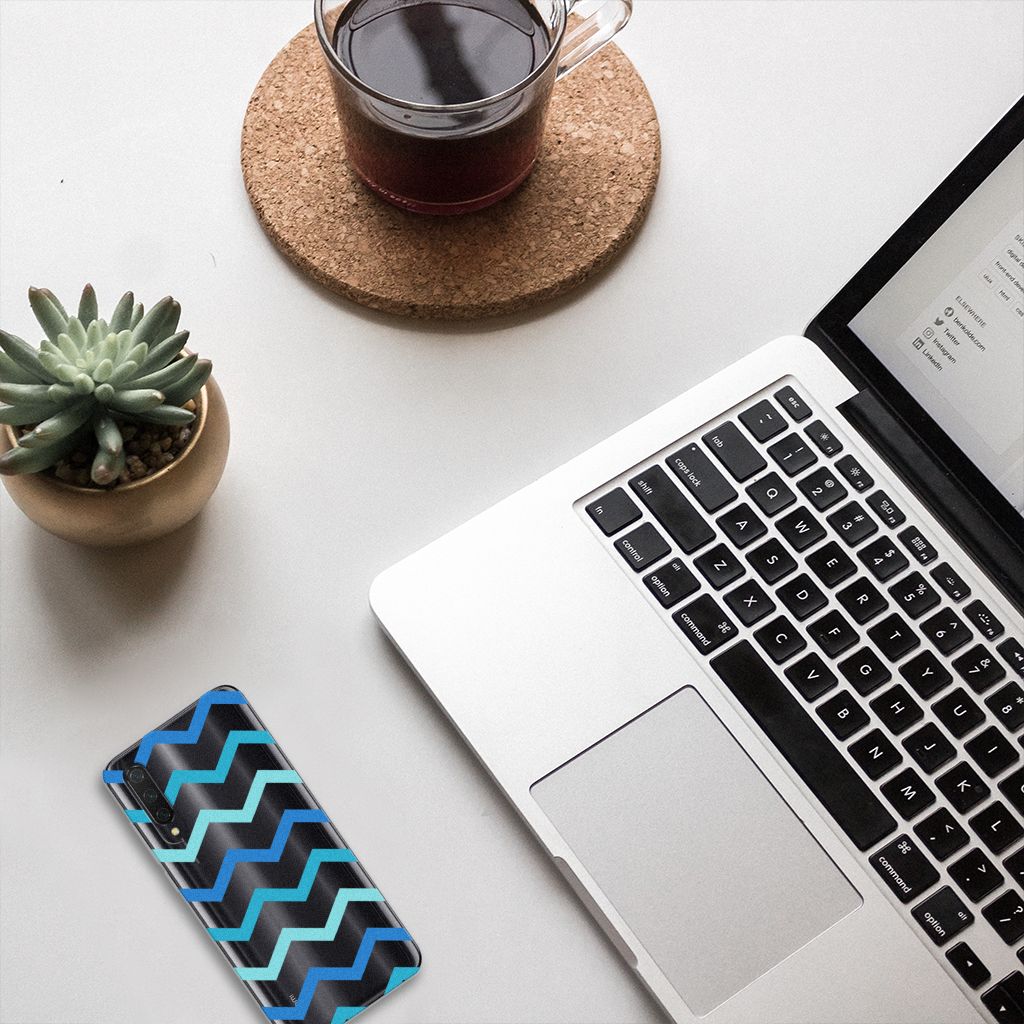 Xiaomi Mi 9 Lite TPU bumper Zigzag Blauw B2C Telecom