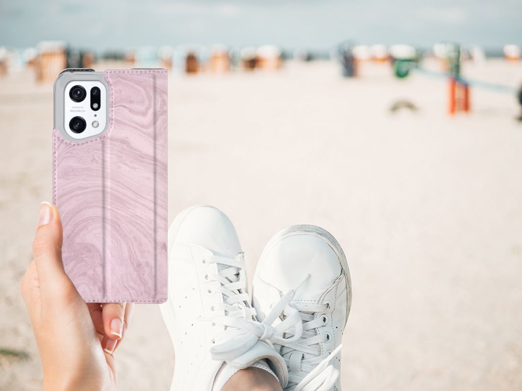 OPPO Find X5 Pro Standcase Marble Pink - Origineel Cadeau Vriendin - B2C Telecom