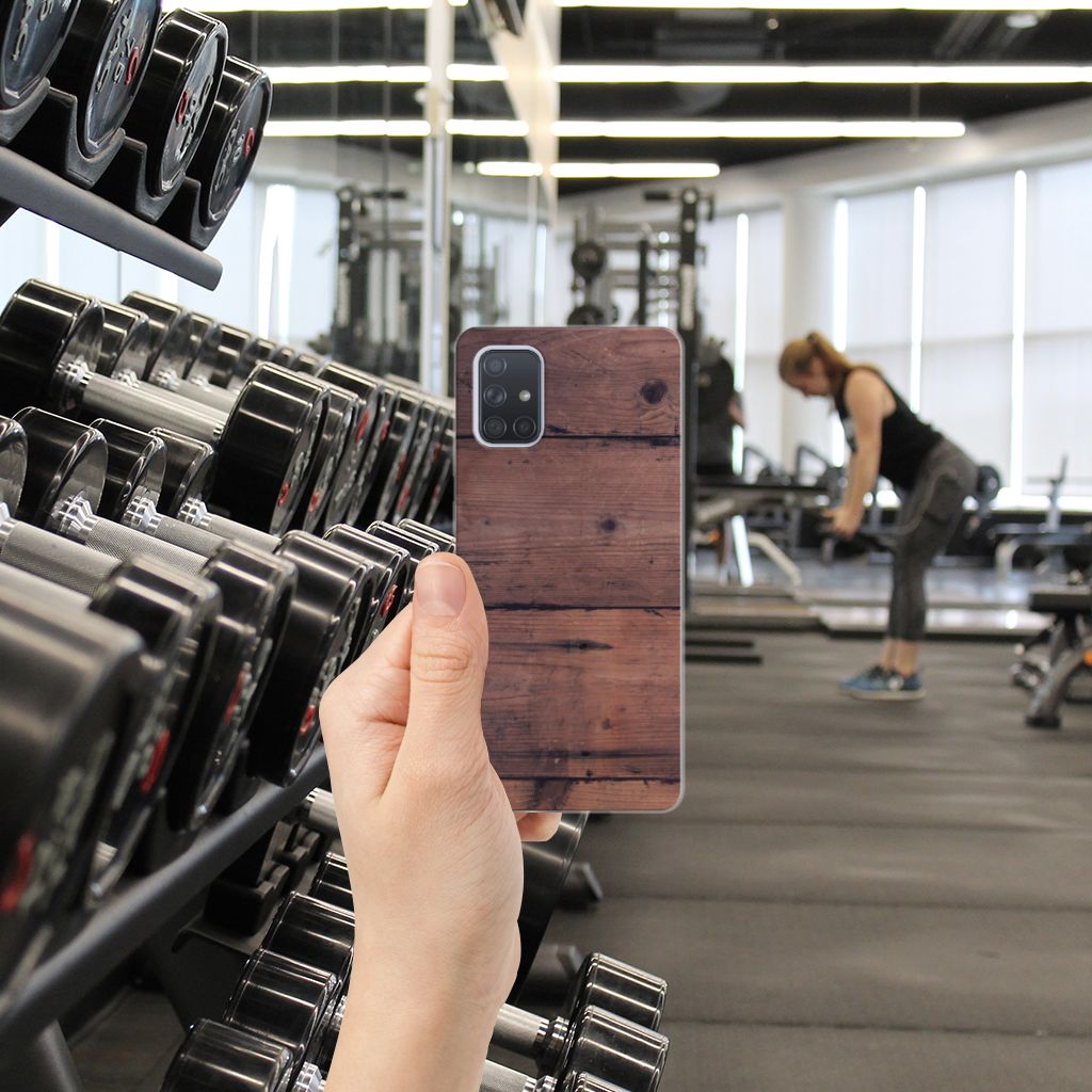 Samsung Galaxy A71 Bumper Hoesje Old Wood B2C Telecom