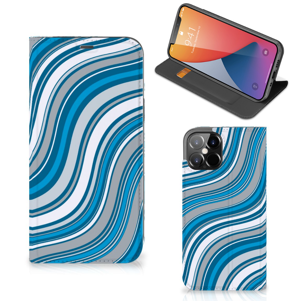 iPhone 12 Pro Max Hoesje met Magneet Waves Blue - B2C Telecom