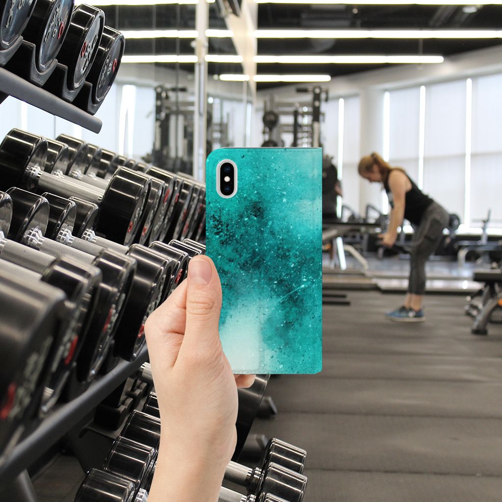 Bookcase Apple iPhone Xs Max Painting Blue