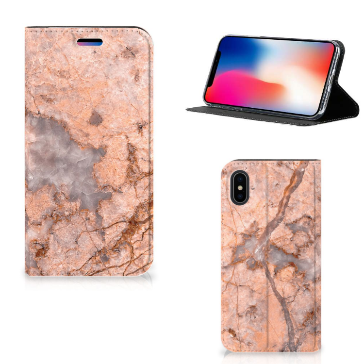 Apple iPhone X | Xs Standcase Marmer Oranje