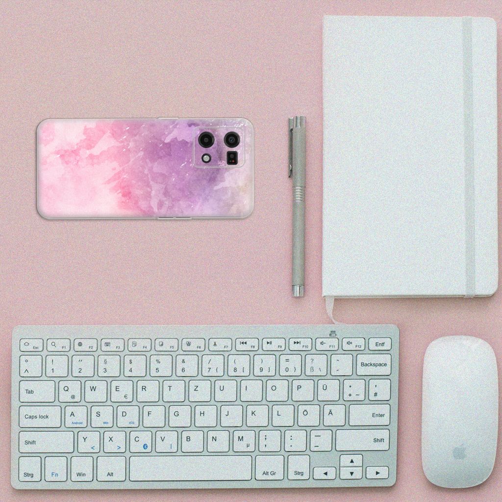 Hoesje maken OPPO Reno7 4G Pink Purple Paint B2C Telecom
