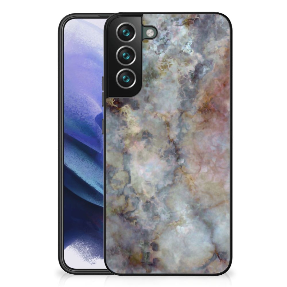 Samsung Galaxy S22 Plus Marmeren Print Telefoonhoesje Marmer Grijs