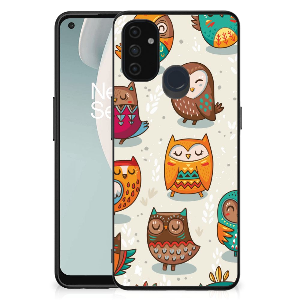 OnePlus Nord N100 Dierenprint Telefoonhoesje Vrolijke Uilen B2C Telecom