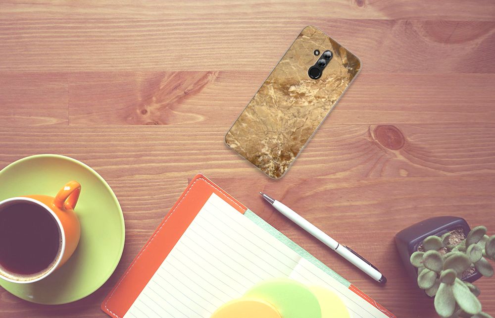 Huawei Mate 20 Lite TPU Siliconen Hoesje Marmer Creme