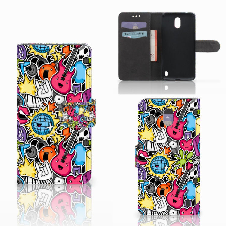 Nokia 2 Wallet Case met Pasjes Punk Rock