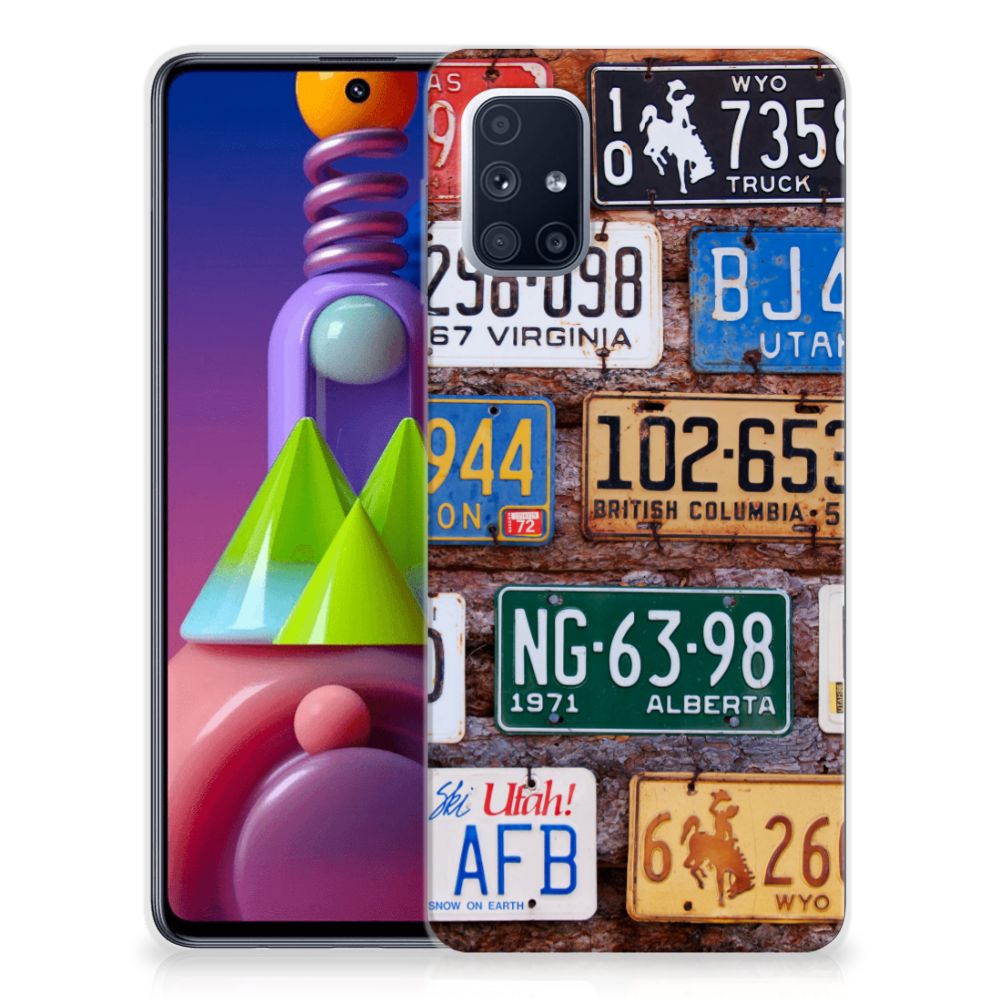 Samsung Galaxy M51 Siliconen Hoesje met foto Kentekenplaten