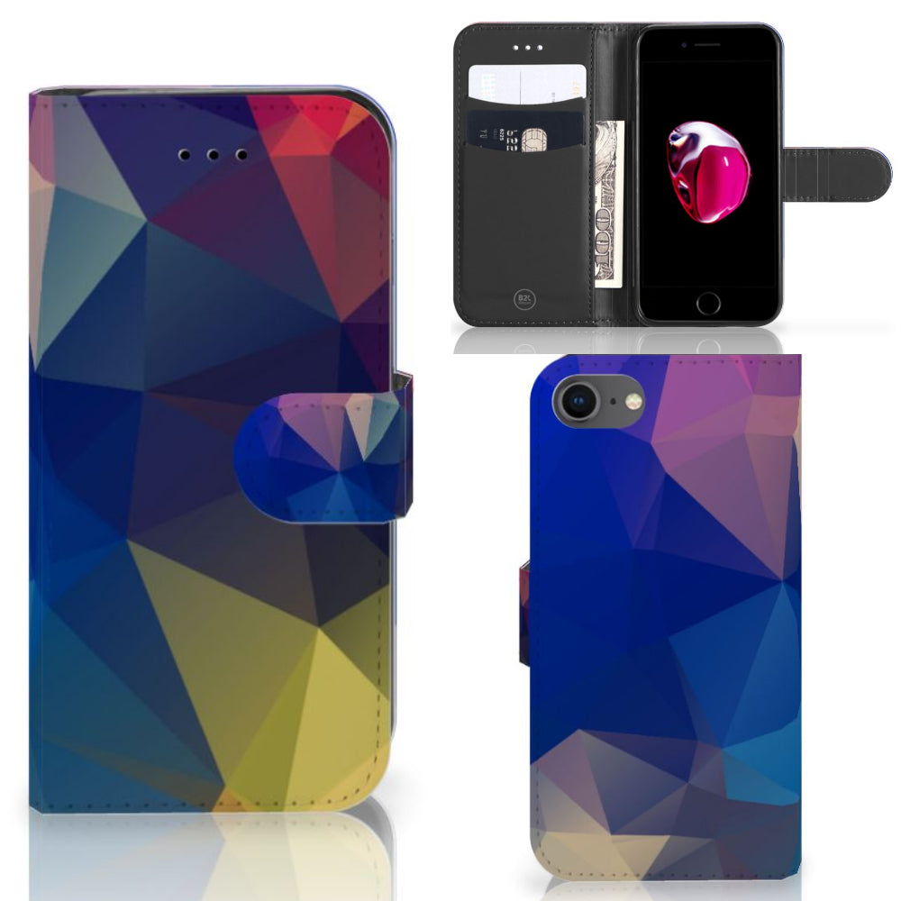 iPhone 7 | 8 | SE (2020) | SE (2022) Book Case Polygon Dark