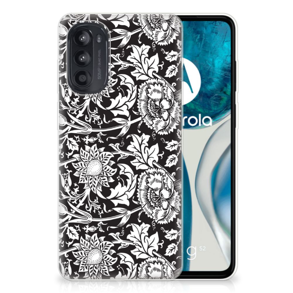 Motorola Moto G52/G82 TPU Case Black Flowers B2C Telecom