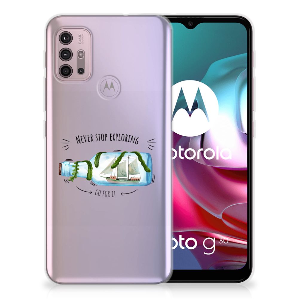 Motorola Moto G30 | G10 Telefoonhoesje met Naam Boho Bottle B2C Telecom