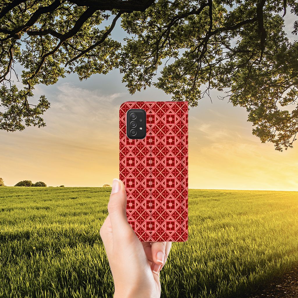 Samsung Galaxy A03s Hoesje met Magneet Batik Rood - B2C Telecom