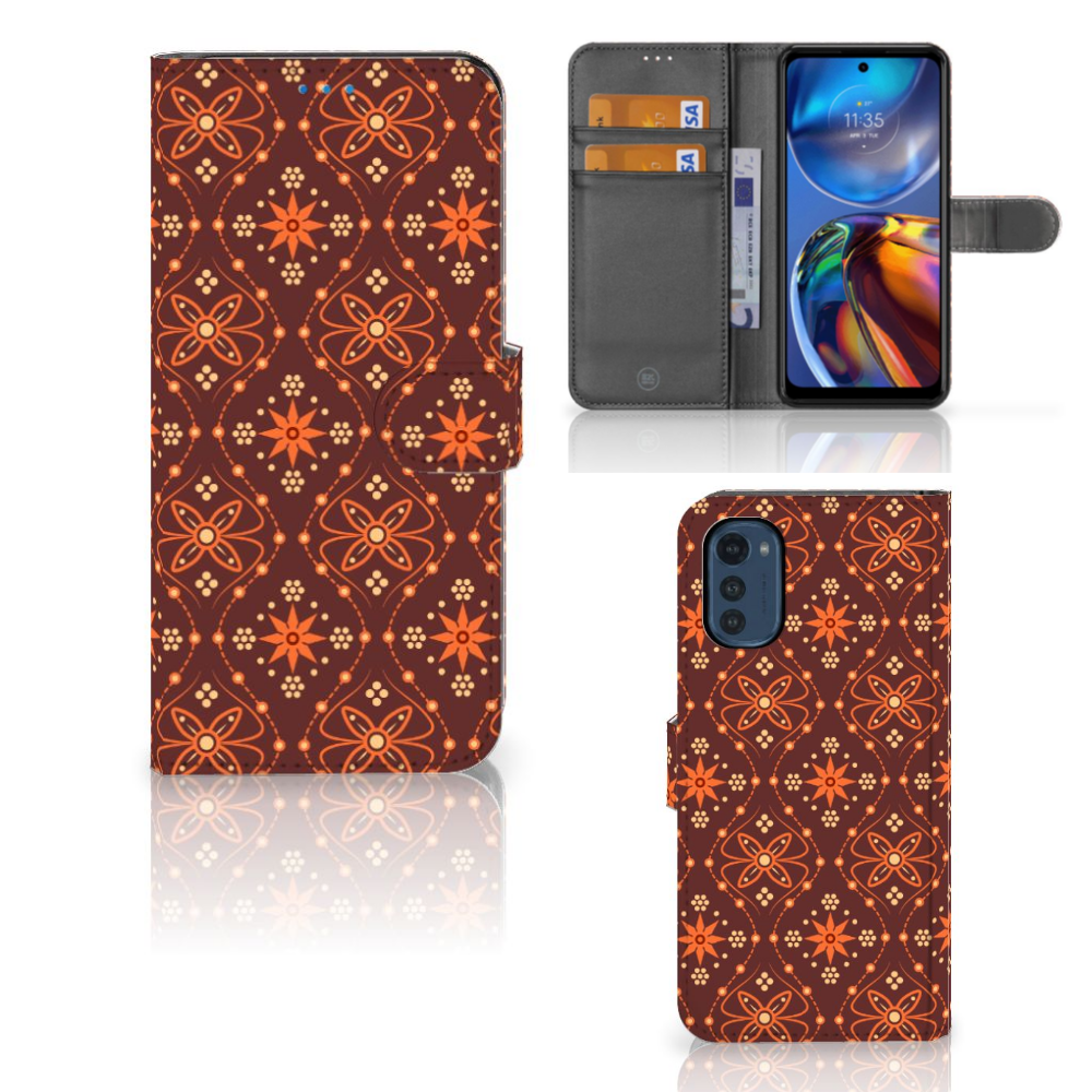 Motorola Moto E32 | Moto E32s Telefoon Hoesje Batik Brown