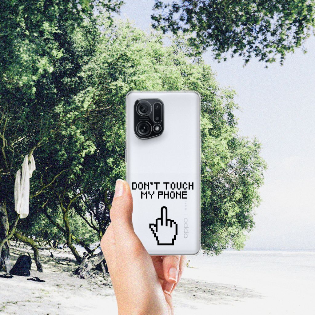 OPPO Find X5 Silicone-hoesje Finger Don't Touch My Phone B2C Telecom