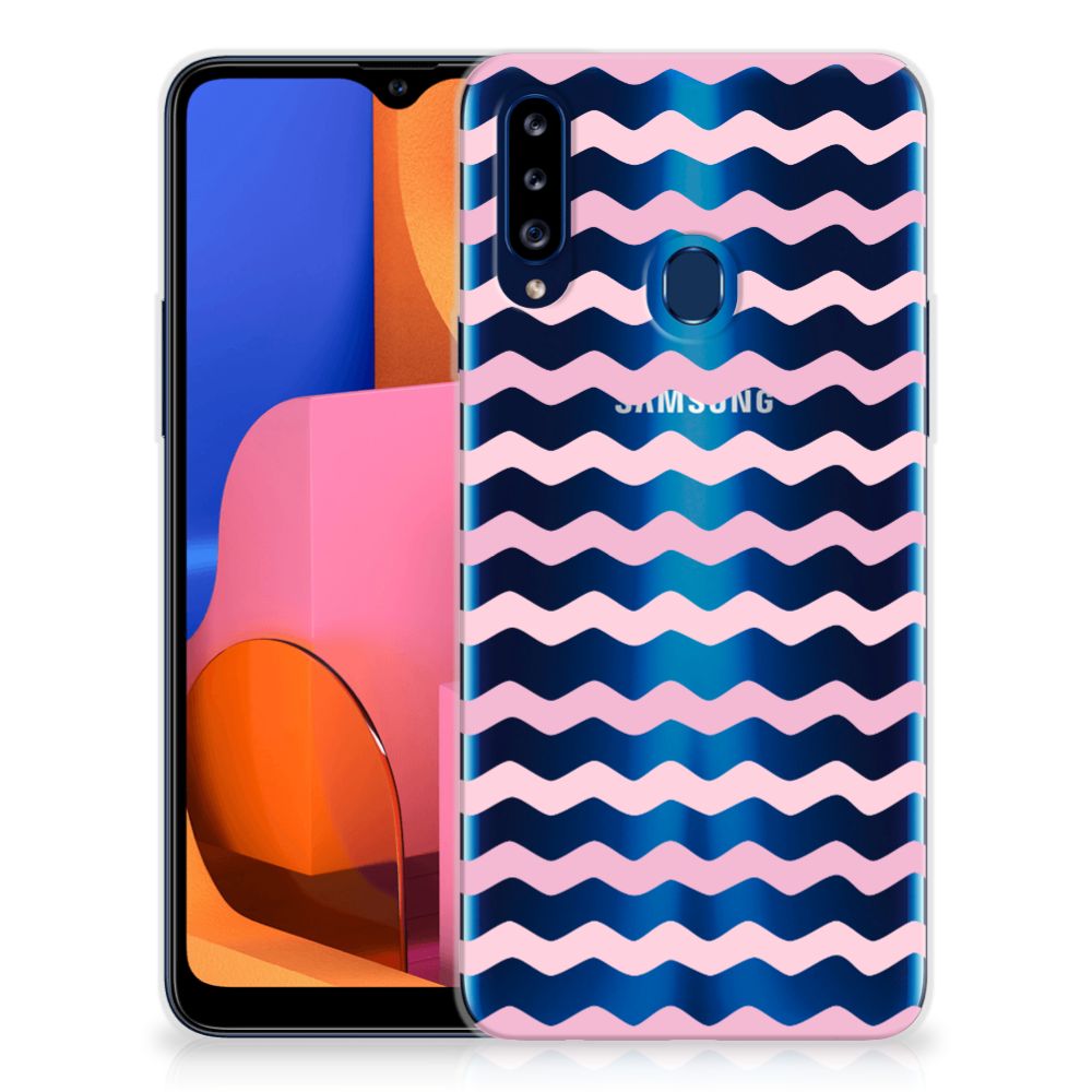 Samsung Galaxy A20s TPU bumper Waves Roze B2C Telecom