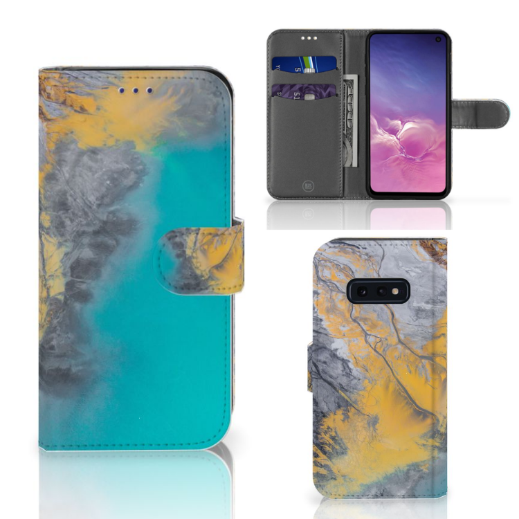 Samsung Galaxy S10e Bookcase Marble Blue Gold