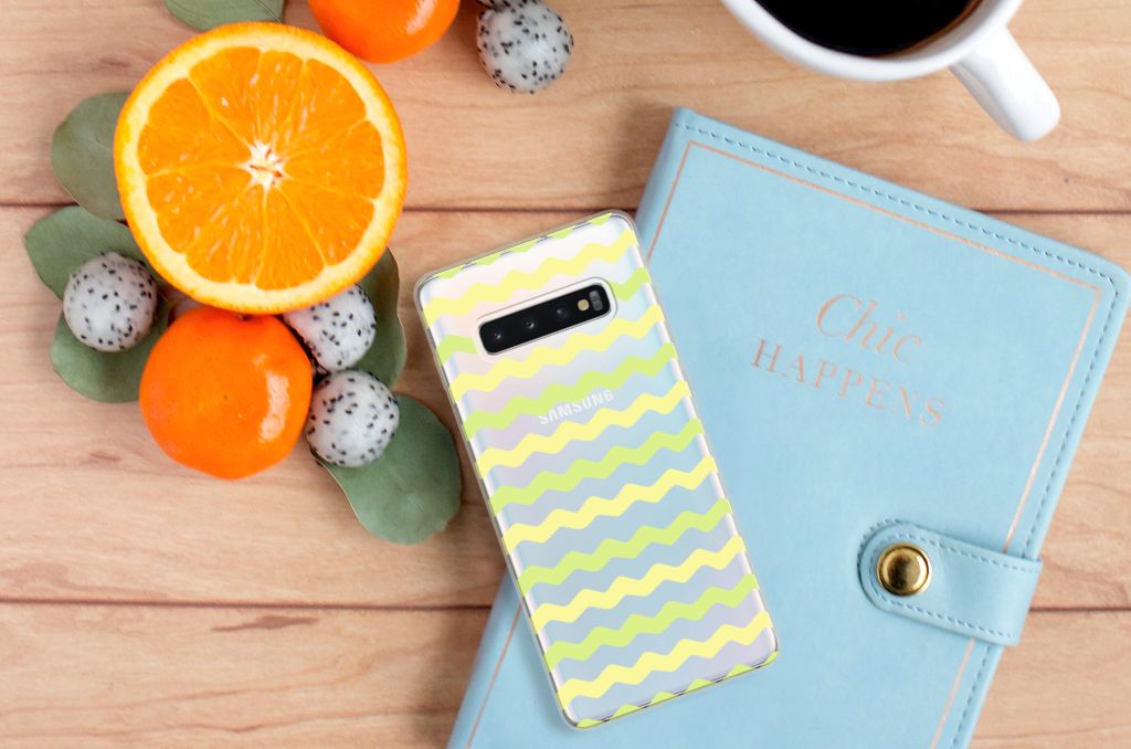 Samsung Galaxy S10 Plus TPU bumper Waves Yellow