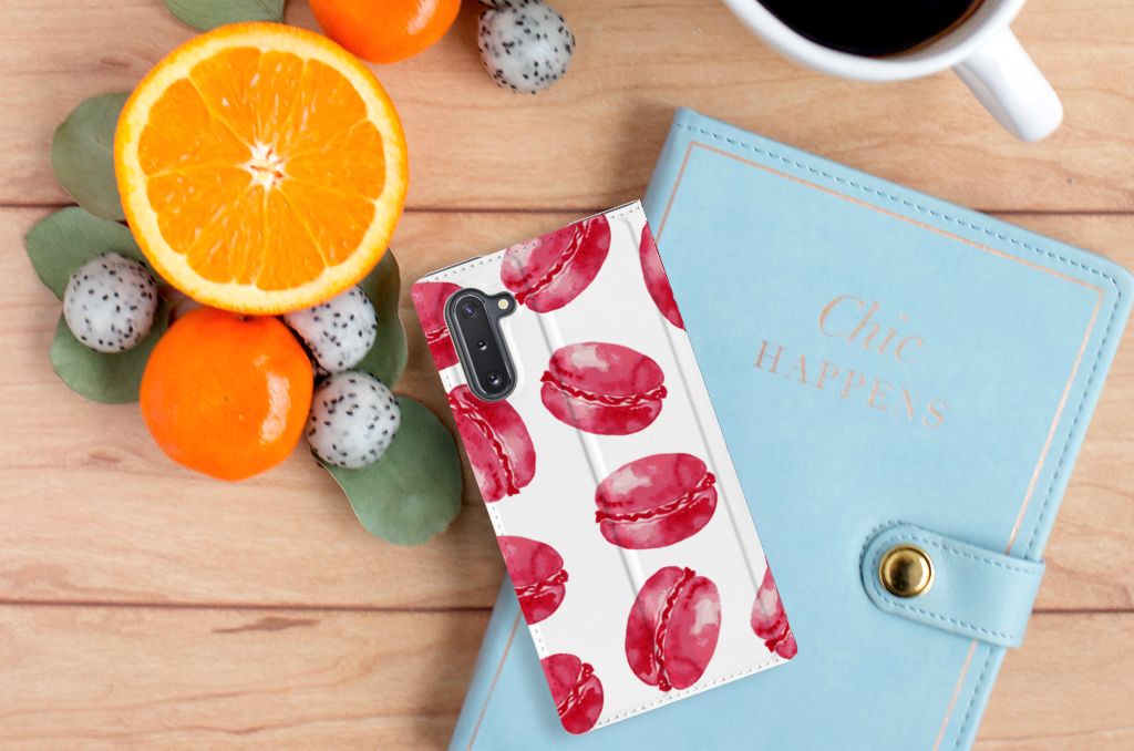 Samsung Galaxy Note 10 Flip Style Cover Pink Macarons