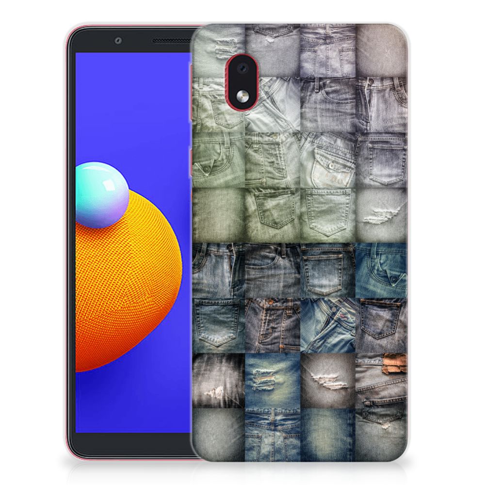 Silicone Back Cover Samsung Galaxy A01 Core Spijkerbroeken