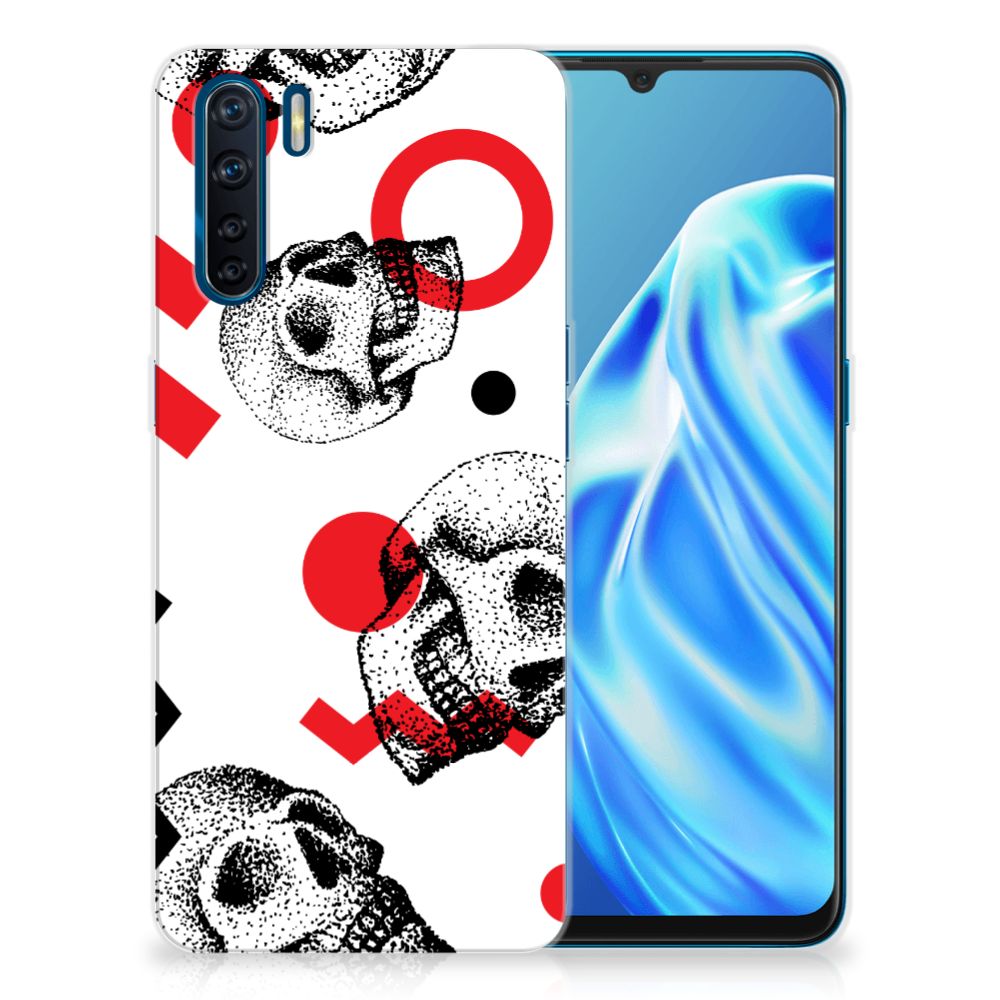 Silicone Back Case OPPO A91 Skull Red B2C Telecom