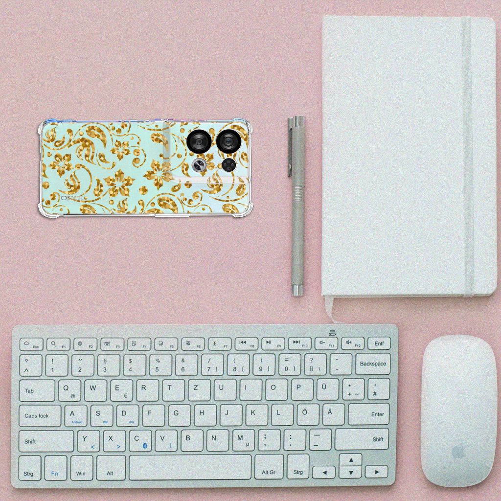 OPPO Reno8 Case Gouden Bloemen B2C Telecom