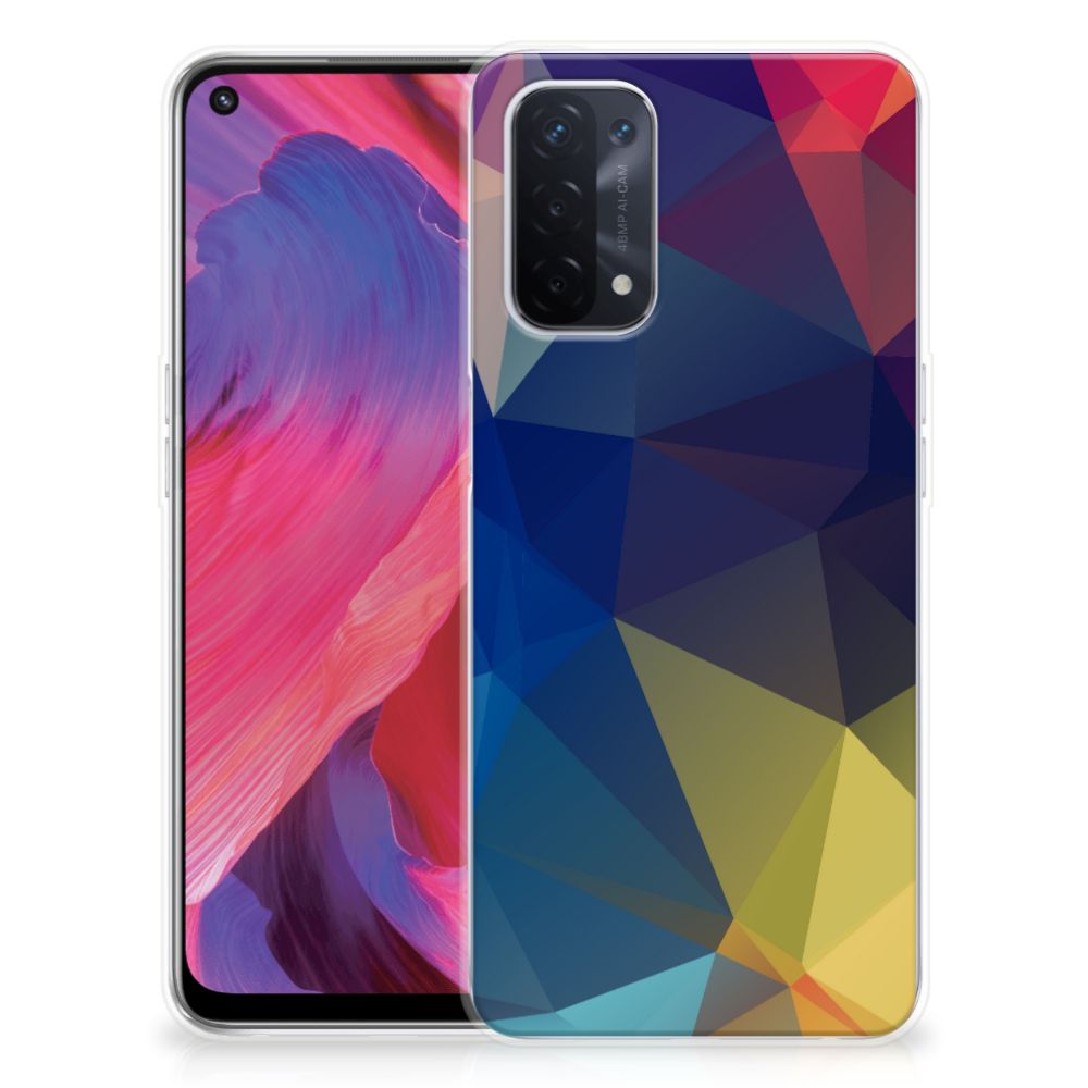 OPPO A74 5G | A54 5G TPU Hoesje Polygon Dark B2C Telecom