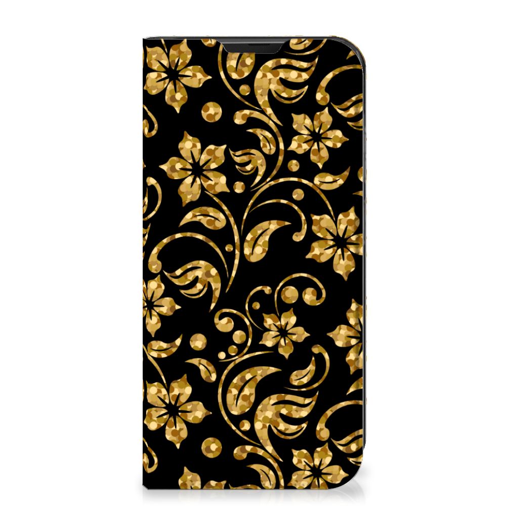 Samsung Galaxy Xcover 6 Pro Smart Cover Gouden Bloemen - B2C Telecom