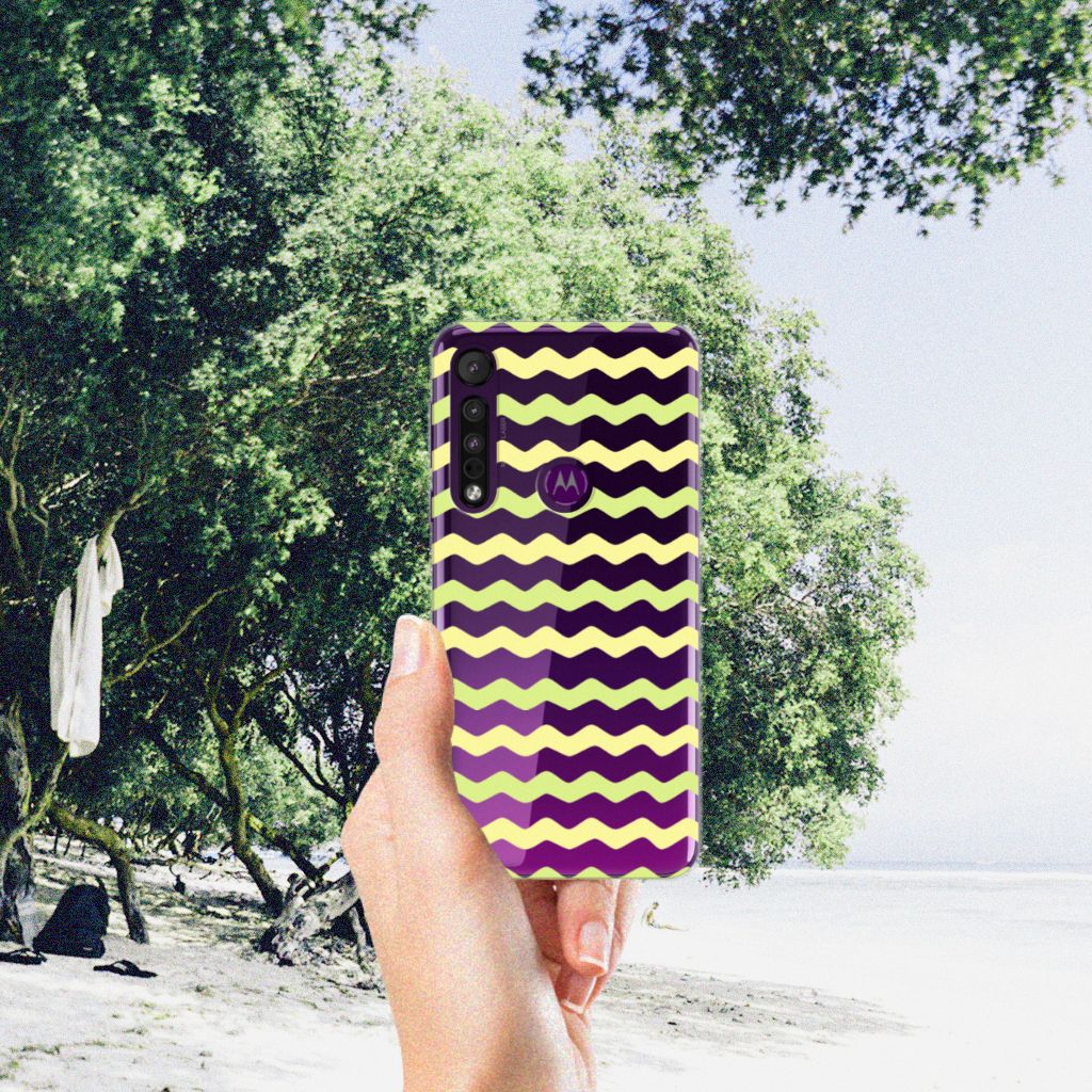 Motorola One Macro TPU bumper Waves Yellow B2C Telecom