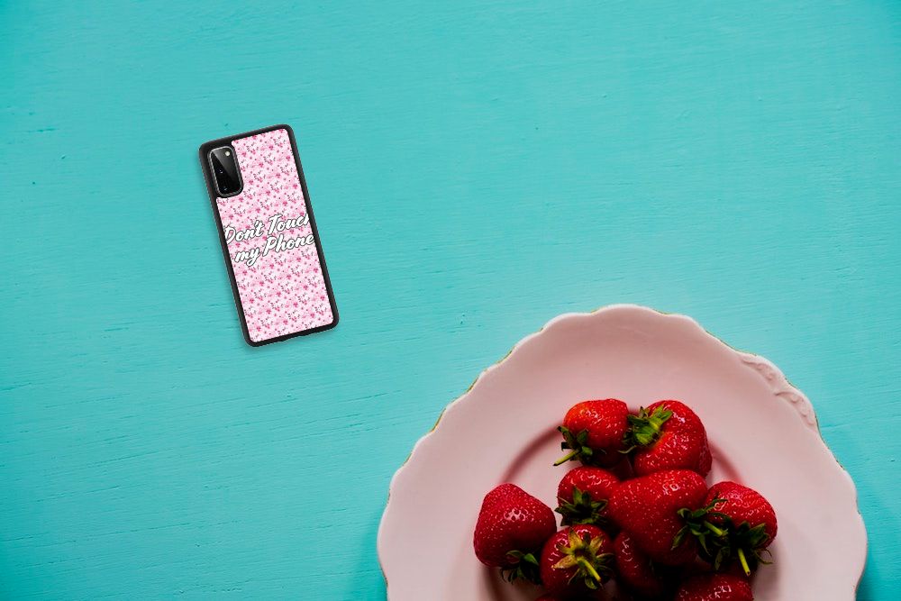 Samsung Galaxy S20 TPU Hoesje Flowers Pink DTMP B2C Telecom