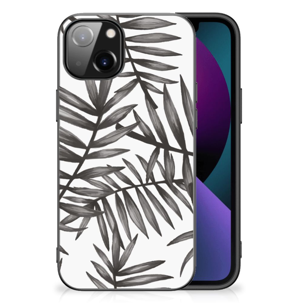 Apple iPhone 13 Bloemen Hoesje Leaves Grey B2C Telecom
