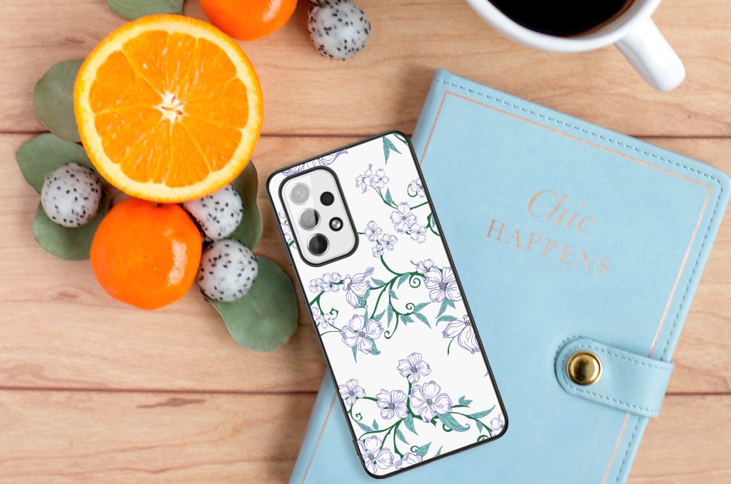 Samsung Galaxy A73 Uniek Bloemen Hoesje Blossom White B2C Telecom