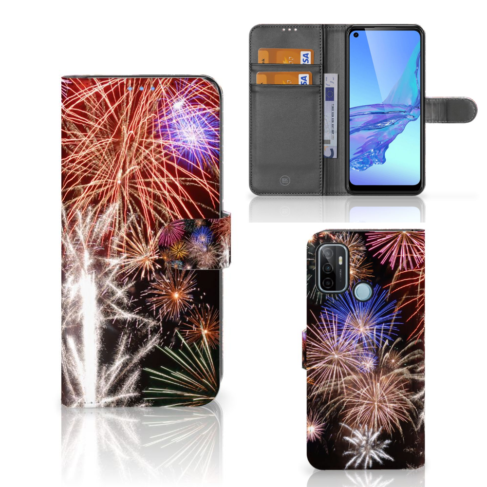 OPPO A53 | OPPO A53s Wallet Case met Pasjes Vuurwerk